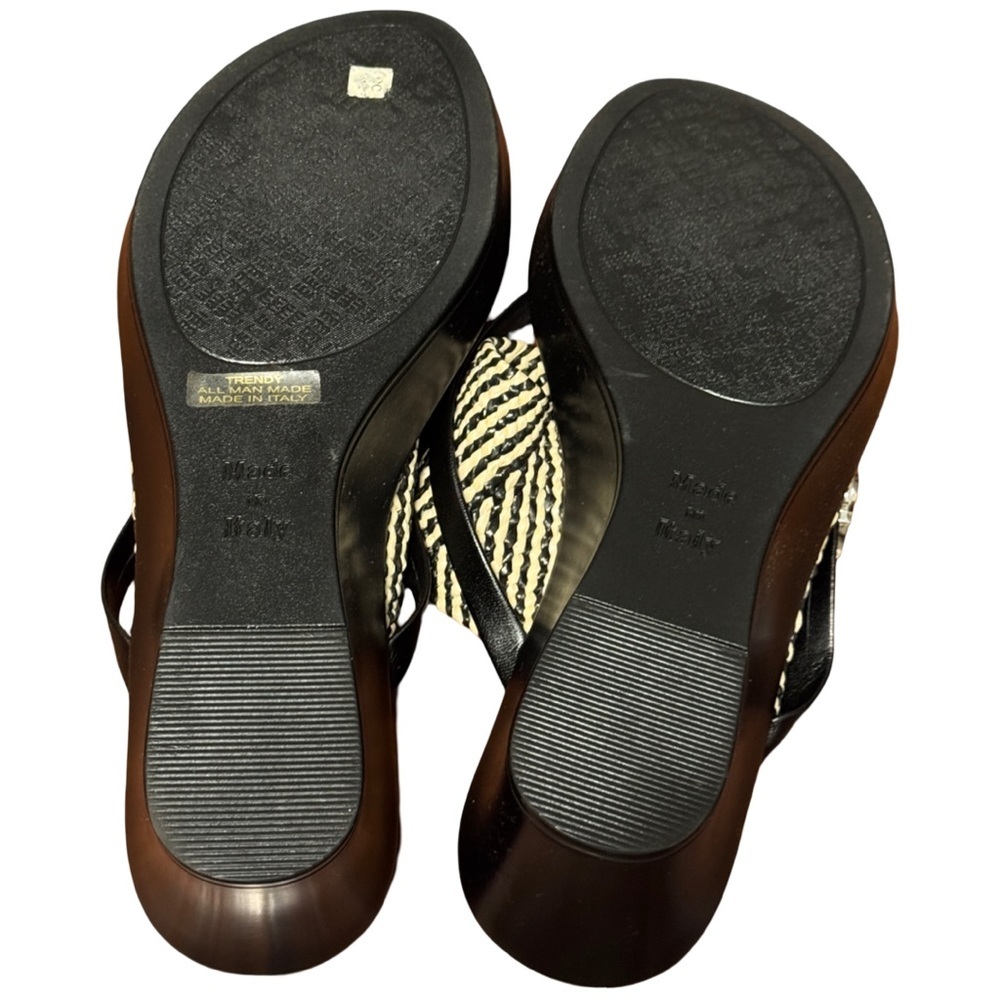 Italian Shoemakers Black and Cream Sandals - Picture 4 of 5